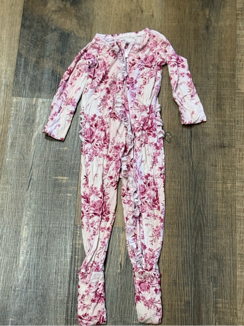 Bums & Roses Floral‎ Ruffled One-Piece Pajama